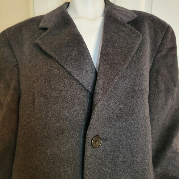 Cross & Winsor Wool Cashmere Blend Overcoat Long Trench Men's 44R Gray - Picture 2 of 10